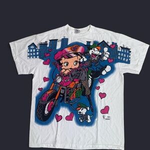 Betty Boop AOP Graphic T-Shirt with Cartoon Design